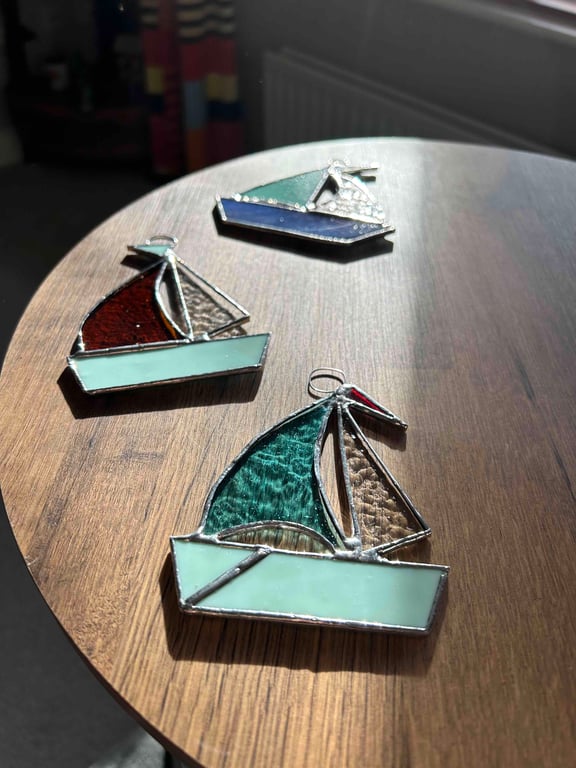Perfectly Imperfect boats or yachts in stained glass