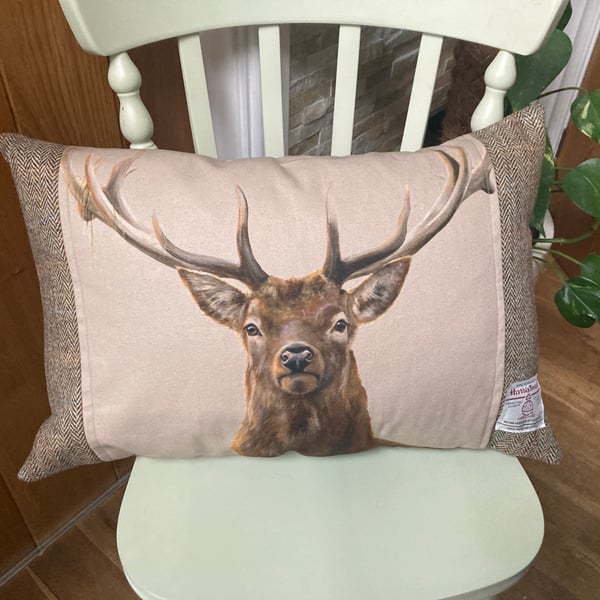 Harris Tweed Stag Cushion