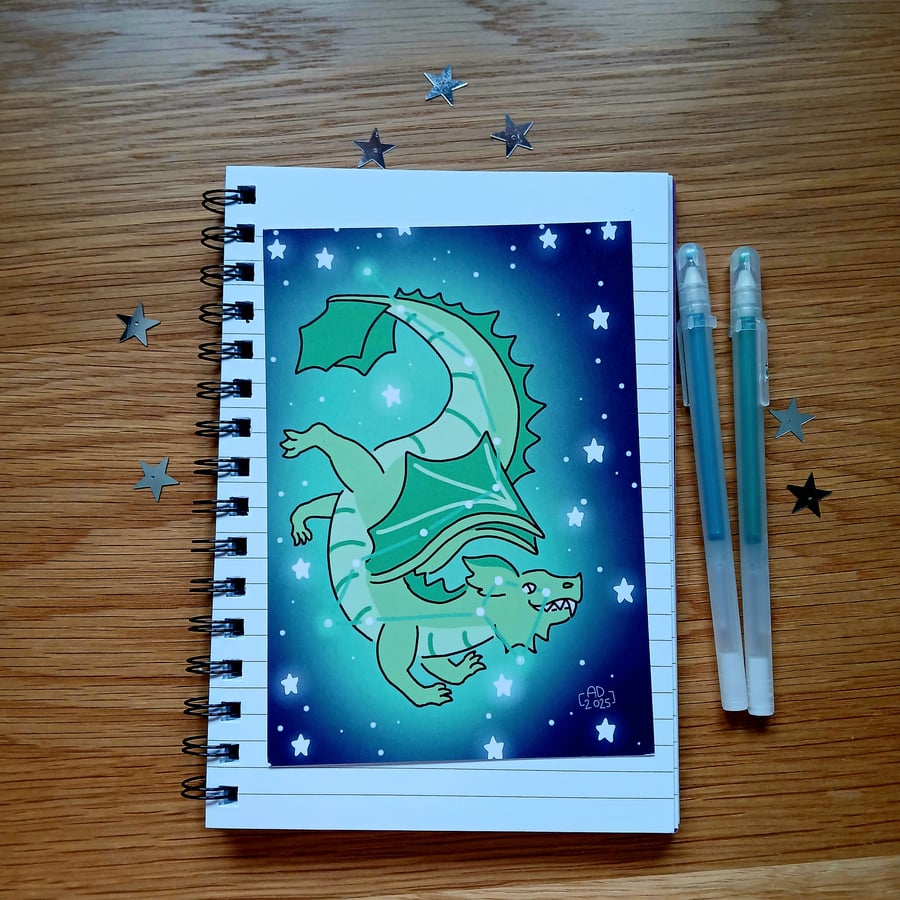 Draco Constellation Art Print! Dragon Wall Art, Space Home Decor