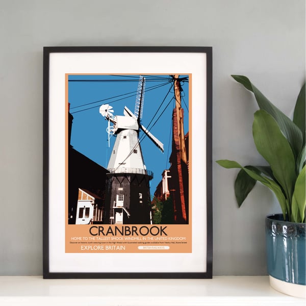 Cranbrook Windmill, Kent UK Travel Print from Silver and Paper Prints K003m