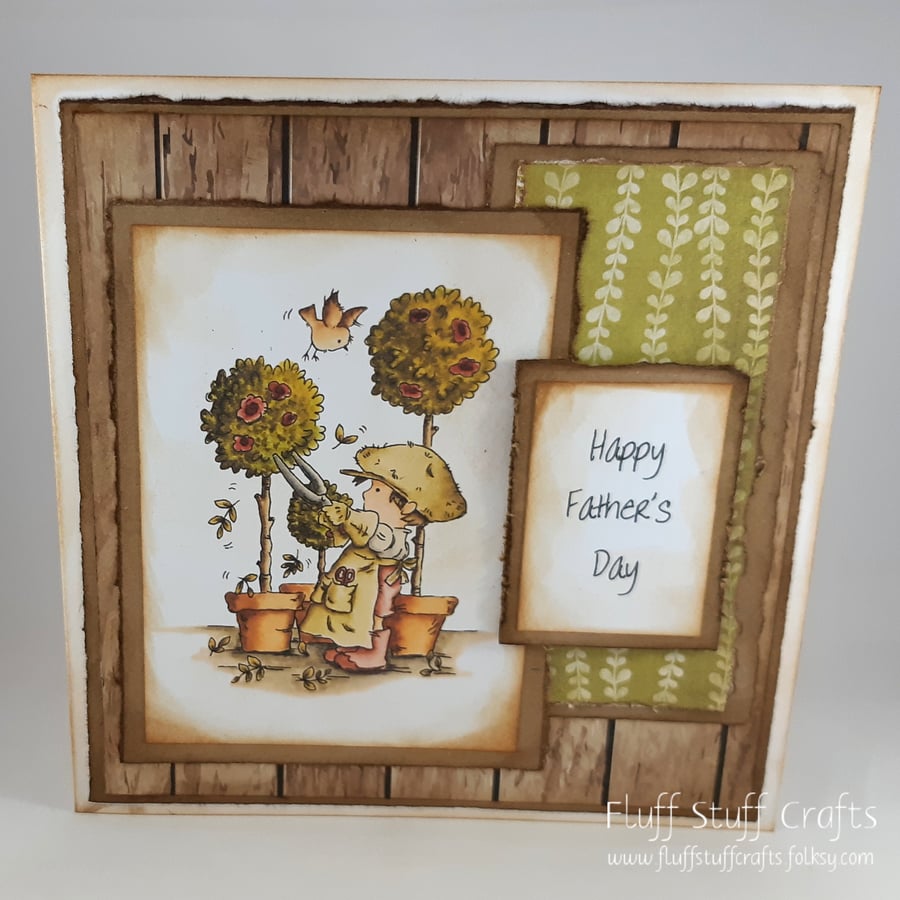 Handmade Father's Day card - topiary 