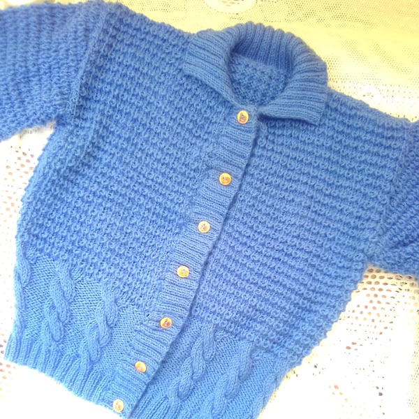 Knitted Cable and Fisherman's Rib Jacket for Babies & Children up to 7, Jacket