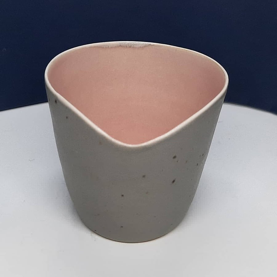 Small pink and grey ceramic jug
