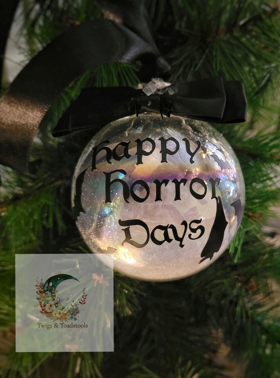 Happy horror days christmas bauble 