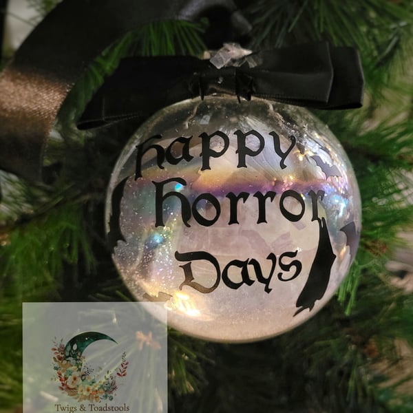 Happy horror days christmas bauble 