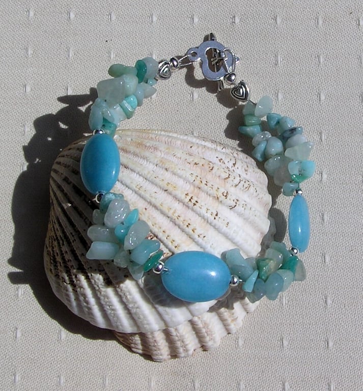 Amazonite Crystal Gemstone Bracelet "Amazine"