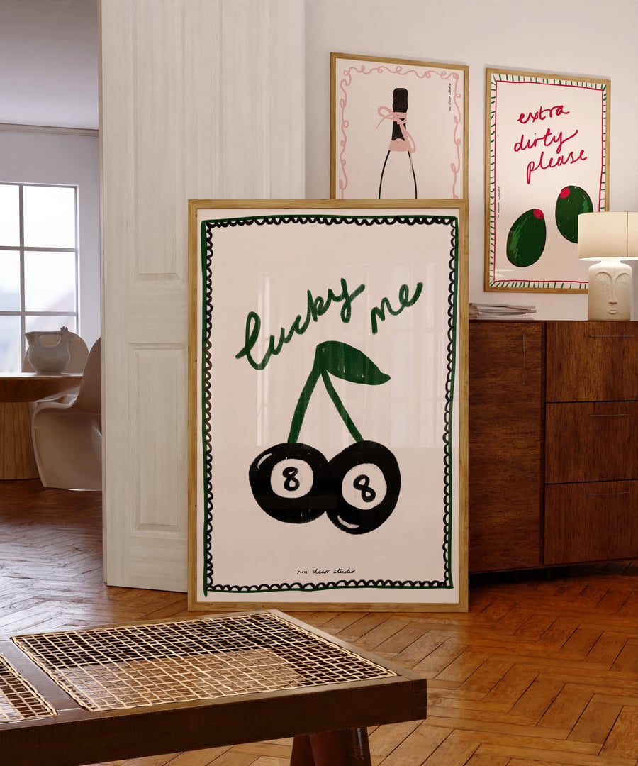 Lucky Me 8 Ball Art Print Poster