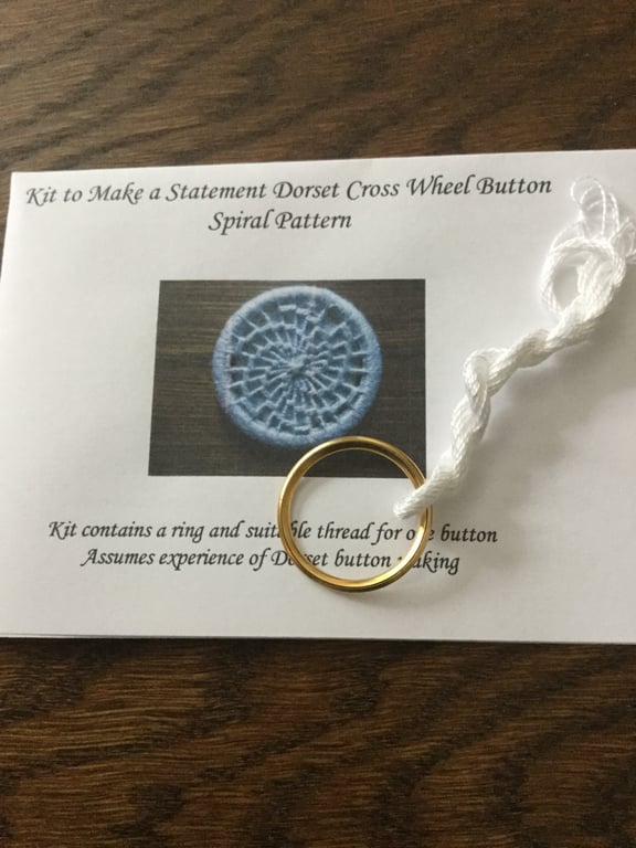 Kit to Make a Statement Dorset Button, Spiral Design, White