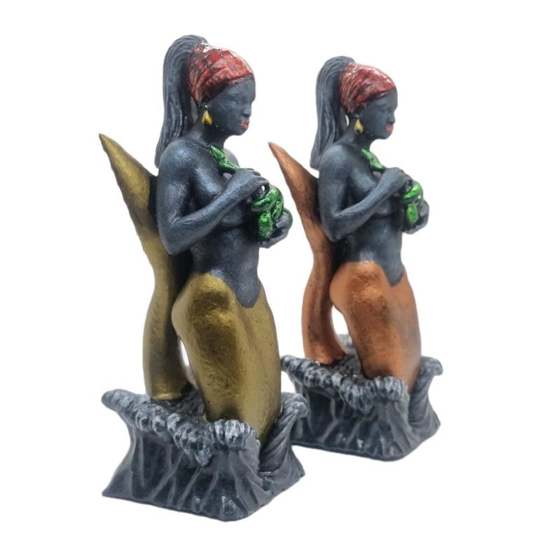Mami Wata figurine, African Goddess statue, african Mermaid statuette, 3d print