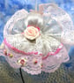 Handmade Lace Christmas Angel Decoration Shabby Chic Pink White No.1