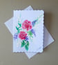 original art hand painted floral blank greetings card ( ref FA 362 K2 )