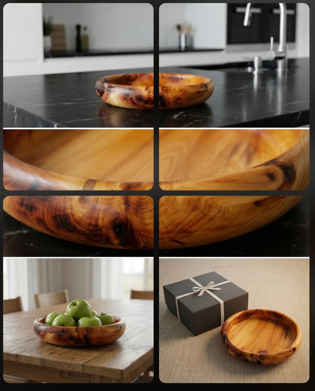 Beautiful unique yew wood platter 
