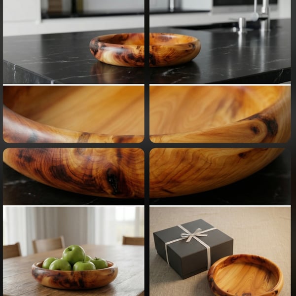 Beautiful unique yew wood platter 