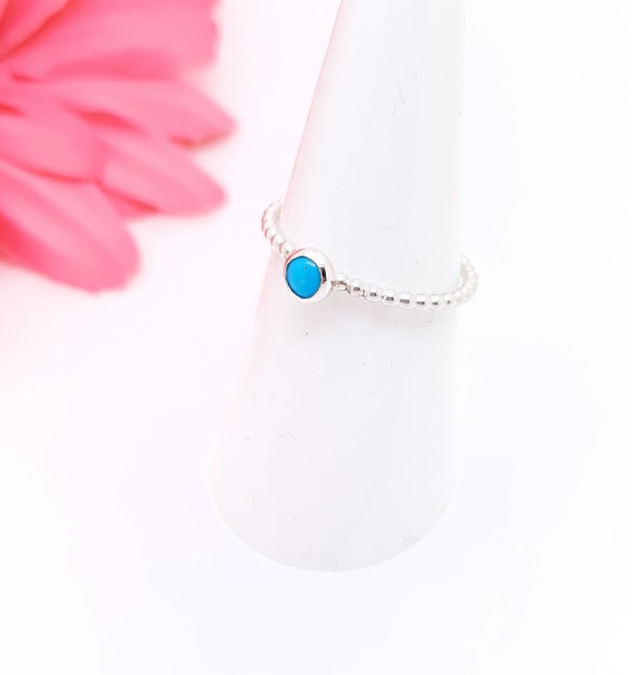 Sterling silver turquoise stacking ring