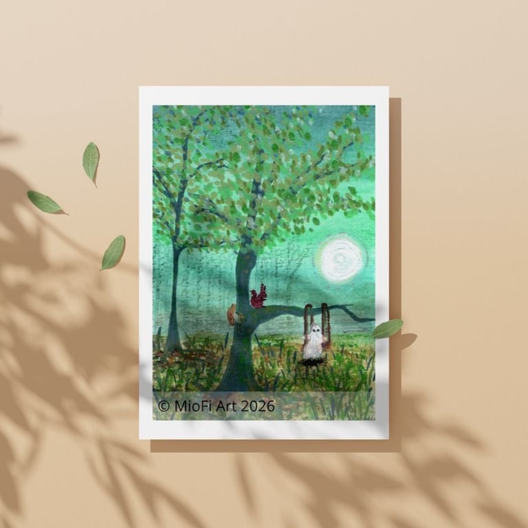 Out for a swing, Mixed-Media Print