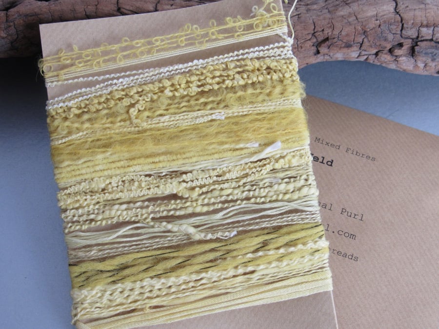 Large Bright Yellow Weld Natural Dye Textured Thread Pack