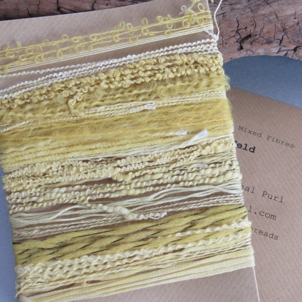 Large Bright Yellow Weld Natural Dye Textured Thread Pack