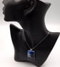 Night (1) Fused Glass Pendant with Sterling Silver Findings
