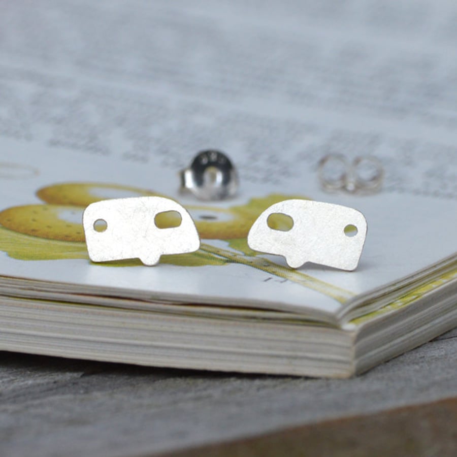 Holiday Caravan Earring Studs In Sterling Silver