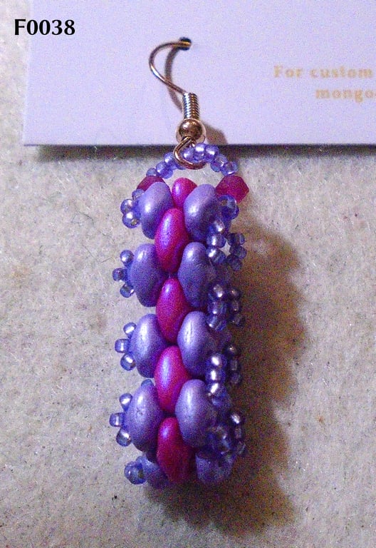 Brickwork-pattern bead earrings (customisable)