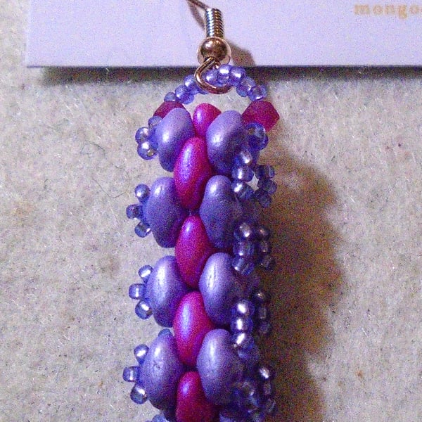 Brickwork-pattern bead earrings (customisable)