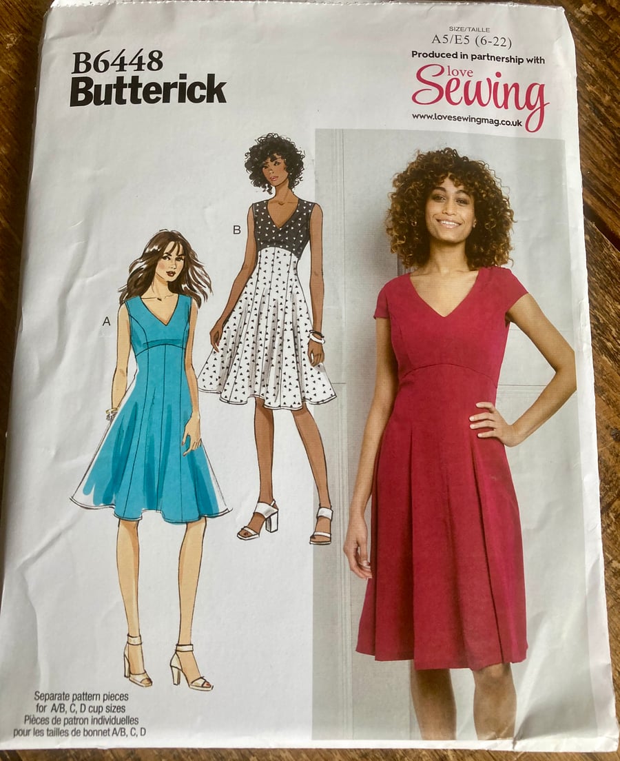 Butterick B6448 Paper Pattern - Dress 6-22