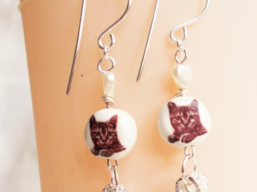 Kitty Cat Lover earrings - FREE UK Post