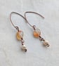 Carnelian and pearl handmade copper earrings, June birthstone, July birthstone - Image 7