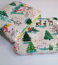 Christmas zipped pouch bag - Romantic winter scene - Dancing couple with swans - Image 8