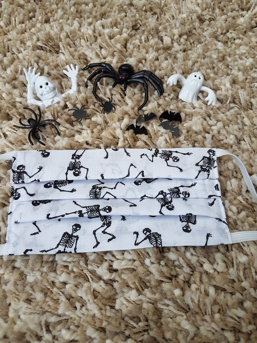 Halloween Child face covering – Dancing Skeleton print