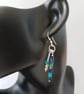 Colourful Boho Drop Earrings Sterling Silver Lapiz Lazuli & Turquoise  - Image 4