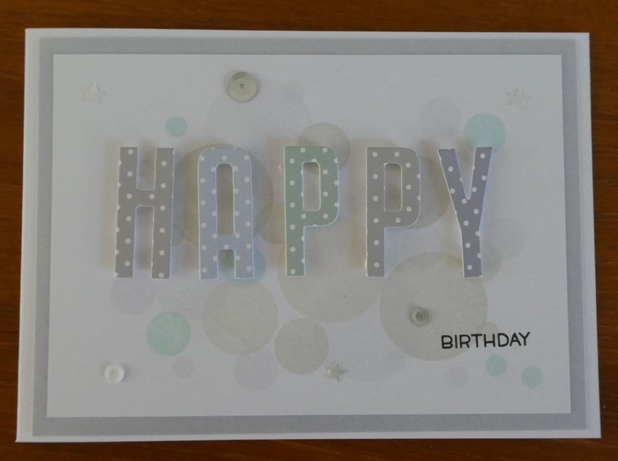 HAPPY Birthday Card - Dotty Pastels