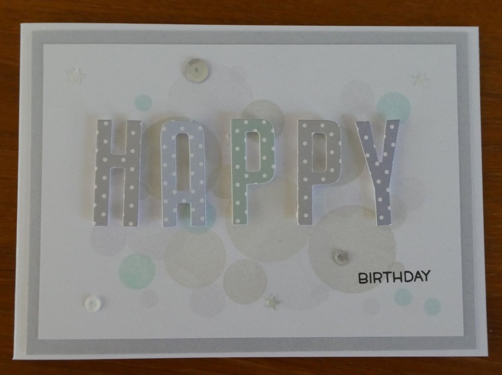 HAPPY Birthday Card - Dotty Pastels