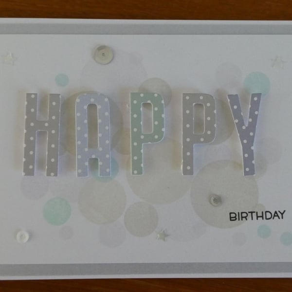 HAPPY Birthday Card - Dotty Pastels