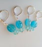 Earrings with Pale Blue Oval Glass Bead and Crystal Rondelle, Gift for Her - Image 5