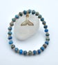 Sea Sediment Jasper & Sunstone Bracelet With Whale Tail Charm,  Gifts For Her. - Image 4