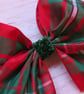 MacGregor Red & Green Tartan Ribbon Hair Bow Clip In  - Image 3