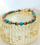 Coconut Shell Beads & Turquoise Bracelet - Image 5