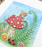 Toadstool Card - Blank Card - Birthday Card - Toadstool & Snail - Stargazing - Image 6