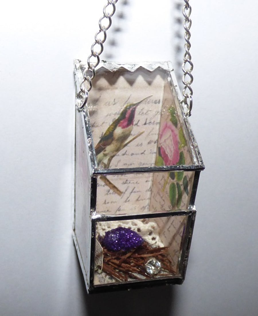 Hummingbird bird box hanging decoration