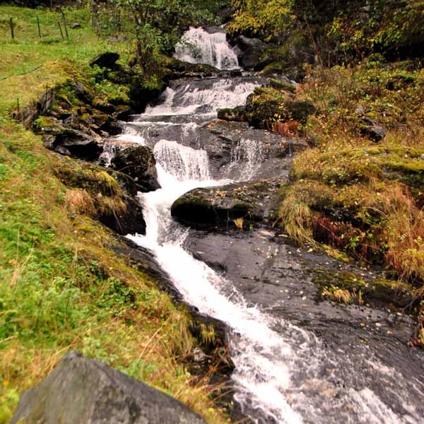 Waterfall Flamsdalen Valley Flam Norway Photograph Print