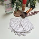 Reusable Bamboo Towelling Face Pads Pack of 7 - Purple Polka Dots