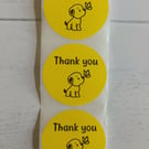 50 'Thank You' Puppy Thermal Printed Stickers (70Y)