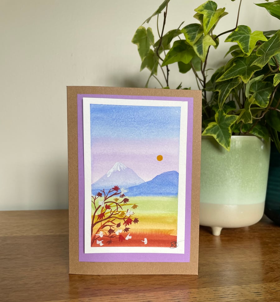 Hand painted greetings card, Fathers day, original artwork, blank, birthday.