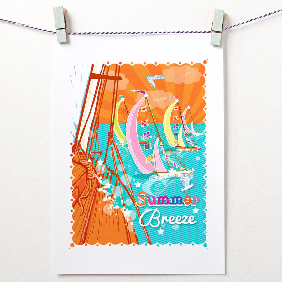 'Summer Breeze' Unframed A4 Print