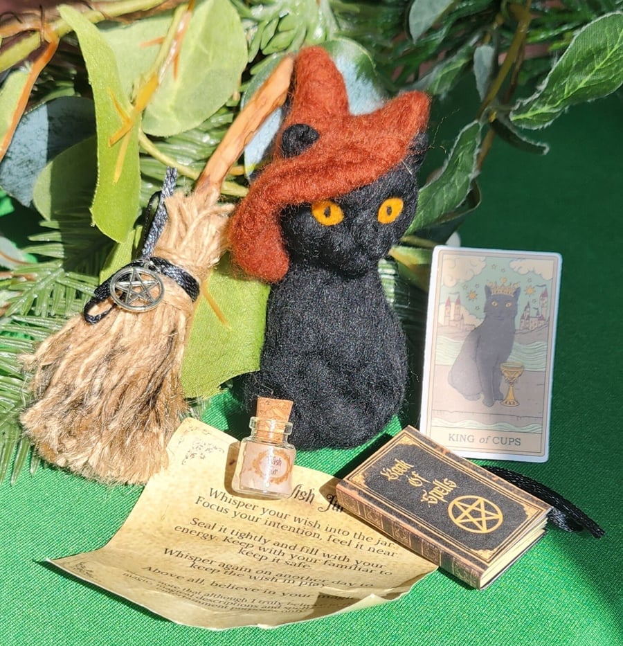 Adopt a Ghost familiar, custom cat gift for cat lovers, pagan gifts, cat figure