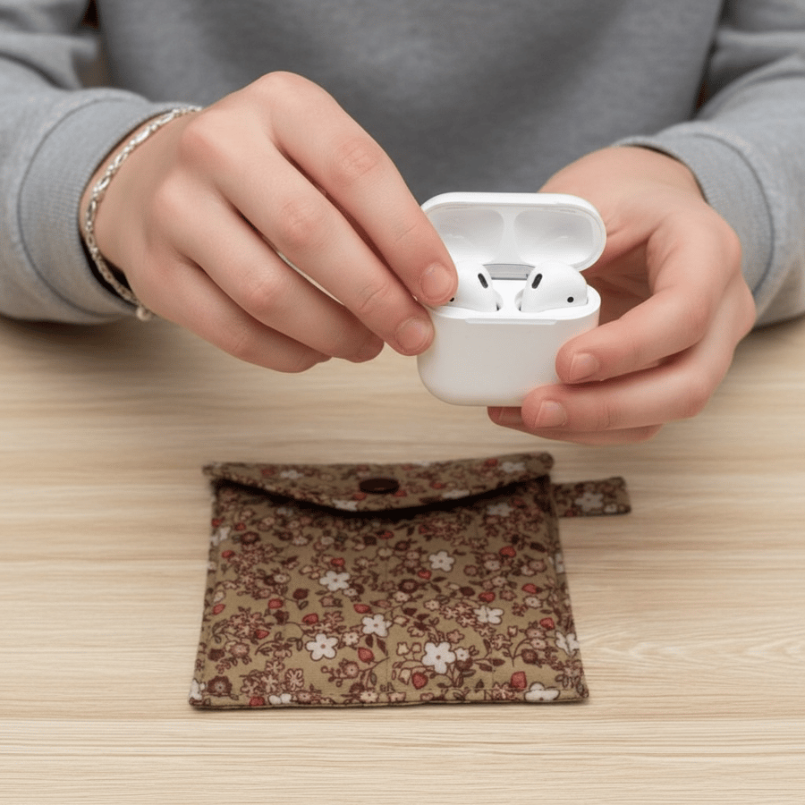 Wild Strawberry Quilted AirPod Case 