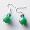 Green Jade Bead Earrings - UK Free Post