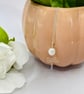 Freshwater pearl and tanzanite pendant with sterling silver wire zigzag - Image 4