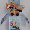 5th Birthday Card with Diggers